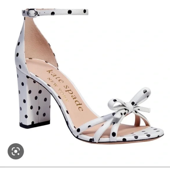 kate spade Shoes - Kate Spade Flamenco Polka Dot Black and White Heels